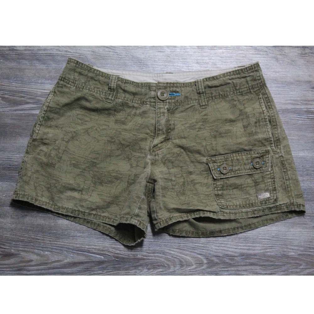The North Face A5 Series Women's Green Ripstop Map Print Cargo Shorts Size 4